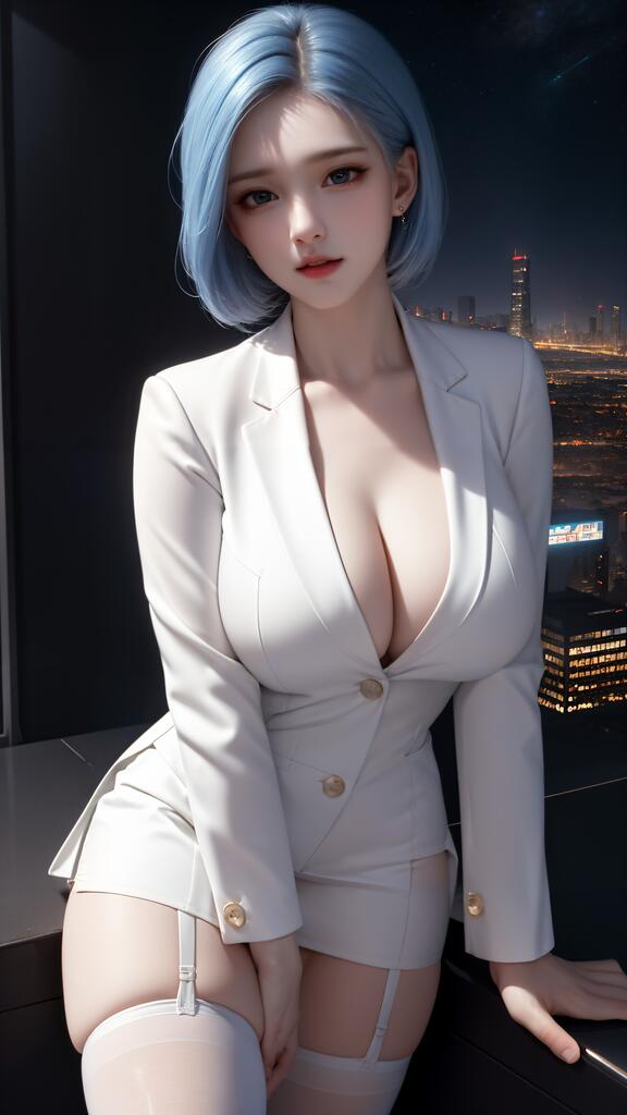 AI绘画 白色制服_包臀短裙 [18P] [142M] - PV站-PV站