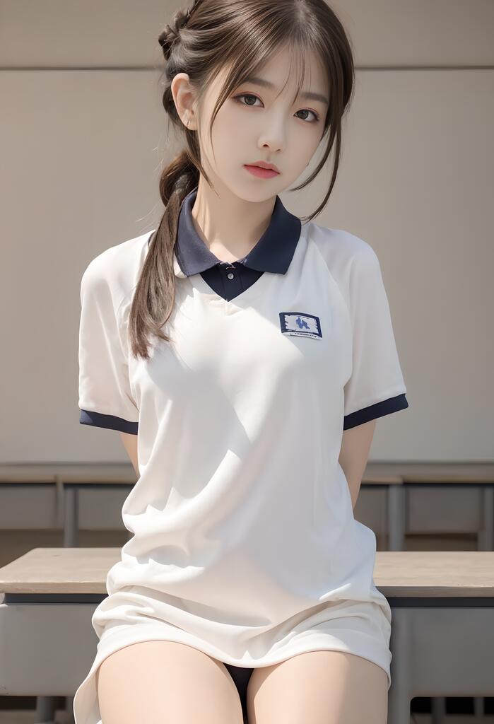AI绘画 坐在桌子上的校服妹妹 [54P] [243M] - PV站-PV站