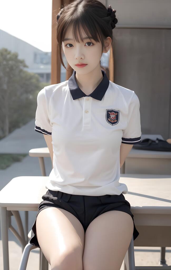 坐在桌子上的校服妹妹演示图1