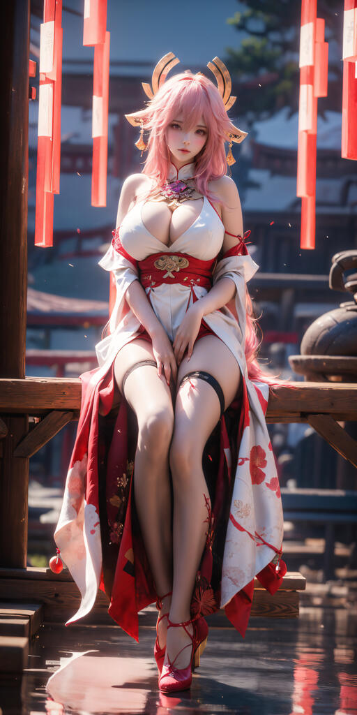 粉色头发_八重神子演示图1