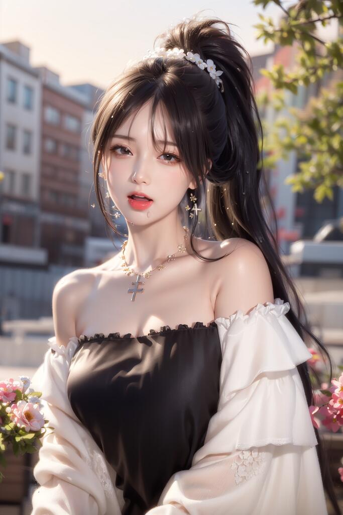黑发少女_享受表情演示图1