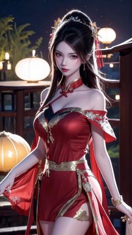 AI绘画 红衣少女_元宵快乐 [104P] [303M]-PV站