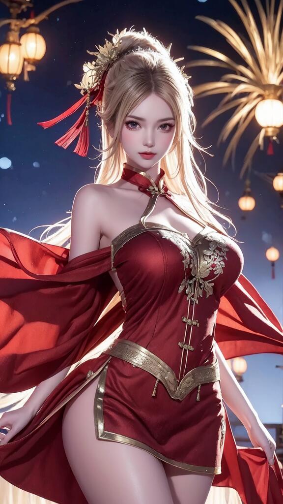 红衣少女_元宵快乐演示图1