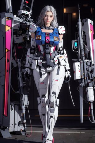 AI绘画 粉色高达_机甲少女 [48P] [433M]-PV站