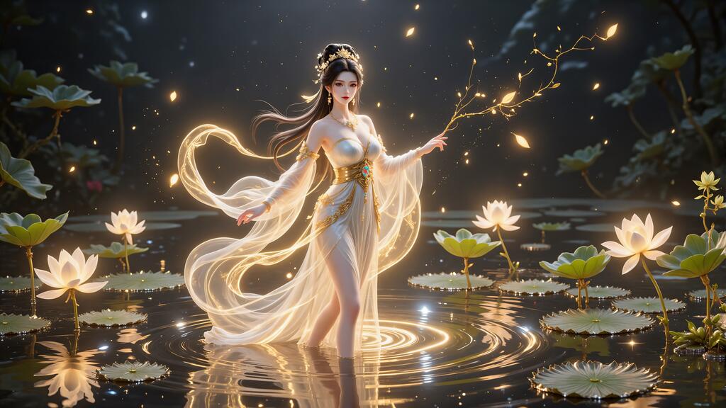 荷塘美女演示图1