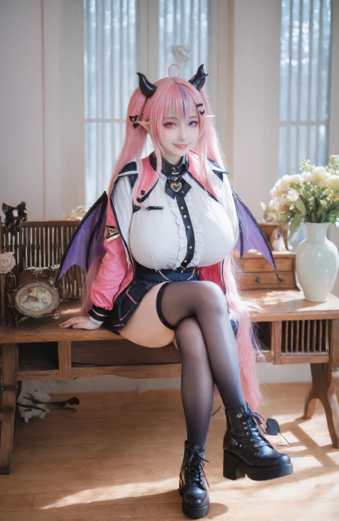 AI女神-粉发小魅魔演示图1