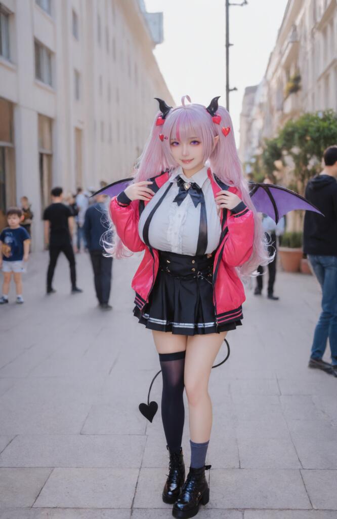 AI女神-粉发小魅魔演示图1