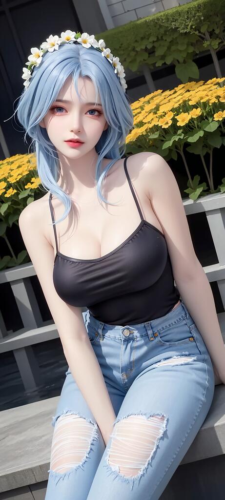 AI女神-紧身牛仔演示图1