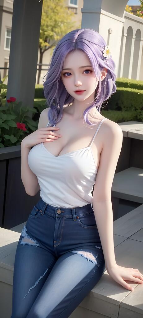 AI女神-紧身牛仔演示图1