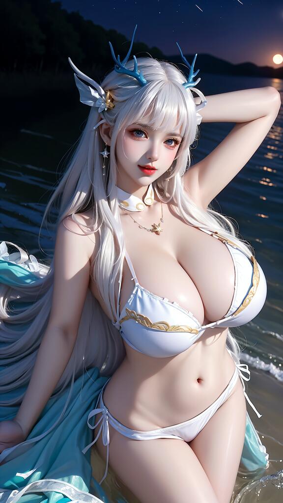 西施姐姐_海边月光演示图1